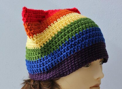 Gay Pride Rainbow Pussy Hat