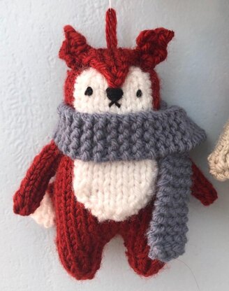 Winter Animals Knit Christmas Ornaments