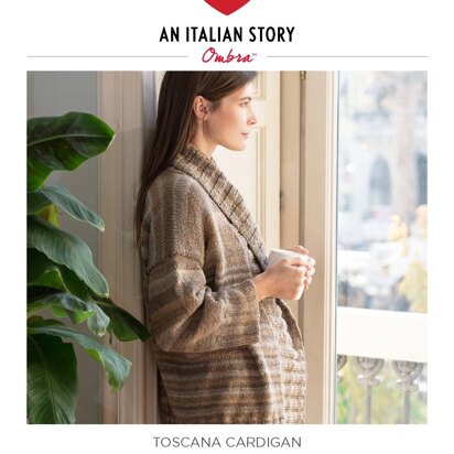 Toscana Cardigan in Red Heart Ombra - LM6049 - Downloadable PDF
