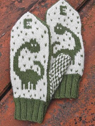 Dinosaur mittens