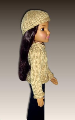 Aran cabled pullover fits BFC, Ink Dolls and 18 inch slim dolls