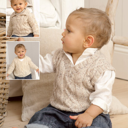 Babies and Children Sweaters and Tank Top in Sirdar Snuggly DK - 1784 - Downloadable PDF - knitting pattern