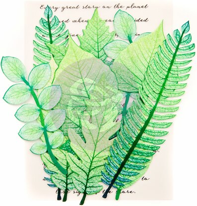 Prima Marketing Fabric Leaves 12/Pkg - Mountain Pine