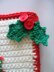 Christmas tree potholder with holly leaf clusters