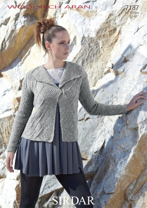 Woman's Jacket in Sirdar Wool Rich Aran - 7187 - Downloadable PDF