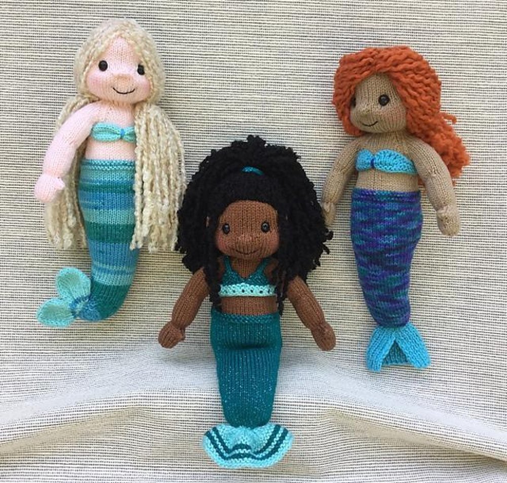 Knitted store mermaid doll