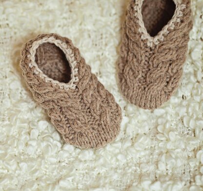 Cable Baby Slippers