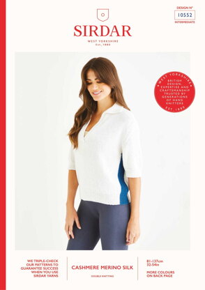 Ace Collared Sweater in Sirdar Cashmere Merino Silk - 10552 - Downloadable PDF