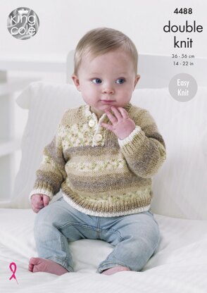 Sweaters, Slipovers & Hat in King Cole Drifter For Baby DK - 4488 - Downloadable PDF