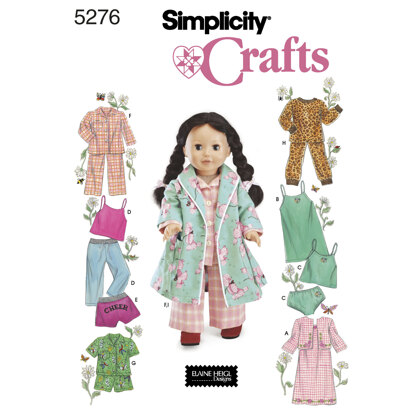 Simplicity Doll Clothes 5276 - Paper Pattern, Size OS (ONE SIZE)
