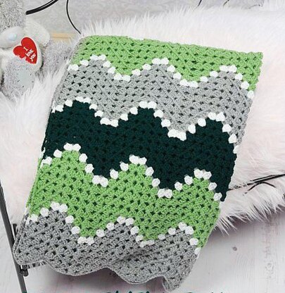 Crochet pattern baby ripple afghan blanket  UK & USA Terms #412