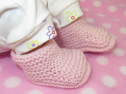 Just For Preemies - Premature Baby 4 Ply Garter Stitch Bumper Booties