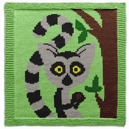 Tropical animals Knit Pattern Set - Panda, Toucan, Lemur and Frog