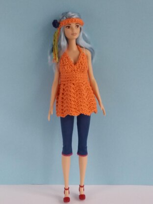 Crochet Dress and Hat for Dolls (Curvy) (portuguese/spanish) 