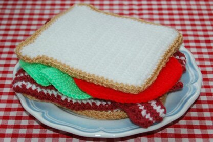 Crochet Pattern for a BLT / Bacon, Lettuce & Tomato Sandwich - Play Food