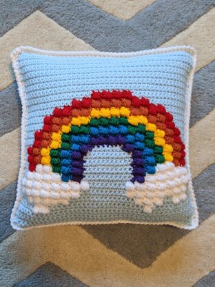 Rainbow Puff Throw Pillow