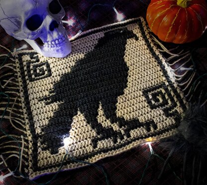 Halloween Mosaic Square - Edgar Allan Crow