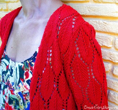 Red leaf lace cardi