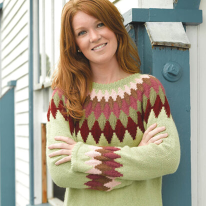 234 Harlequin Yoke Pullover - Sweater Knitting Pattern for Women in Valley Yarns Deerfield