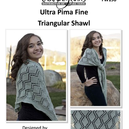 Triangular Shawl in Cascade Yarns Ultra Pima Fine - FW198 - Downloadable PDF