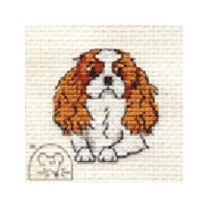 Mouseloft Paw Prints Cavalier King Charles Spaniel Cross Stitch Kit - 64mm