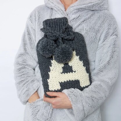 Monogram Hot Water Bottle Cover in Wool Couture Beautifully Basic - Downloadable PDF