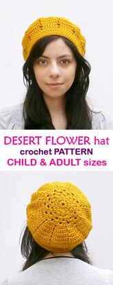 Desert Flower crochet beret _ L03