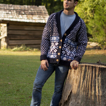 Men's Cardigan Switchback in Universal Yarn Deluxe Worsted - Downloadable PDF