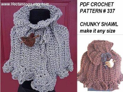 337, CHUNKY STYLE CAPE/SHAWL/PONCHO