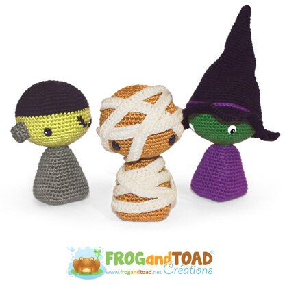 Halloween Witch Mummy Frankenstein Monster Amigurumi Crochet - FROGandTOAD Créations