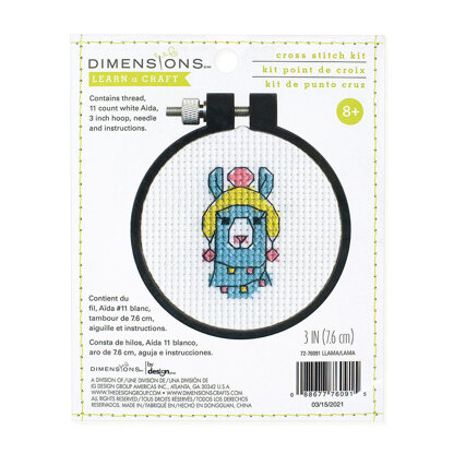 Dimensions Learn-A-Craft Llama Counted Cross Stitch Kit