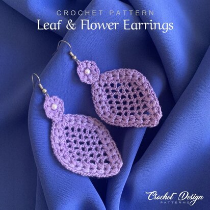 Leaf and flower earrings