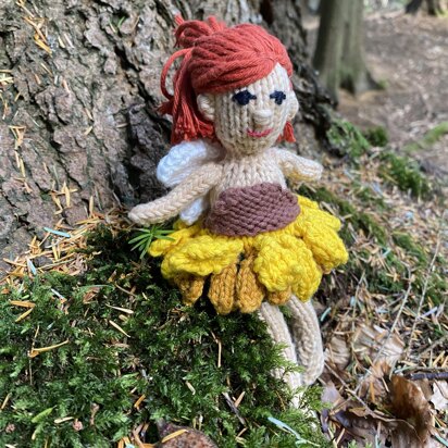 Fabulous Sunflower Flower Fairy - knitting pattern