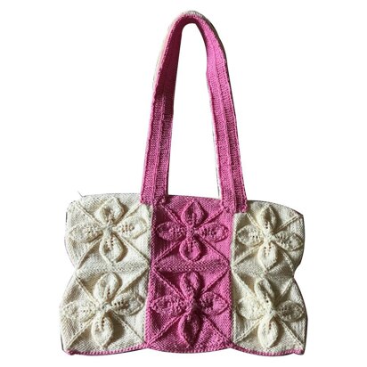 Handbag Flower Leave - knitting pattern