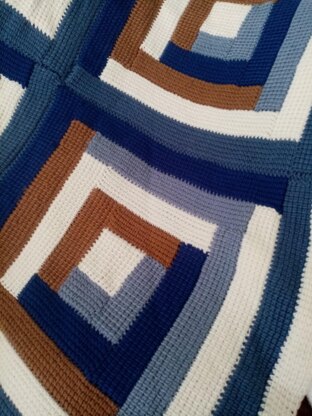 Tunisian Log Cabin Blanket