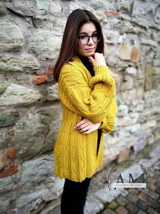 Cables knit-look cardigan