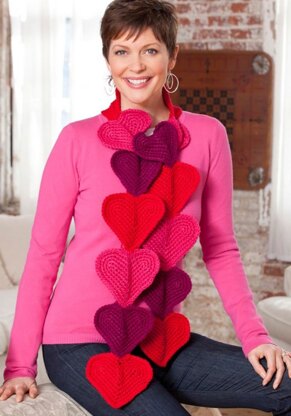 Heart Splendor Scarf in Red Heart With Love Solids - LW2985