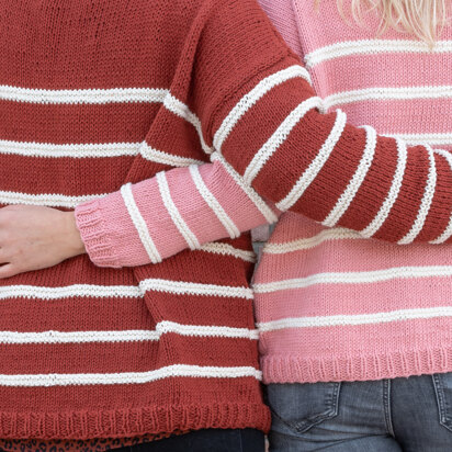 Striped Jumper Reversed in Yarn and Colors Epic - YAC100025 - Downloadable PDF