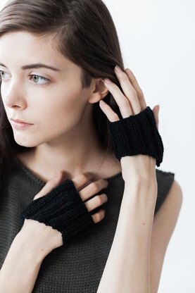 Rib Knit Half Gloves