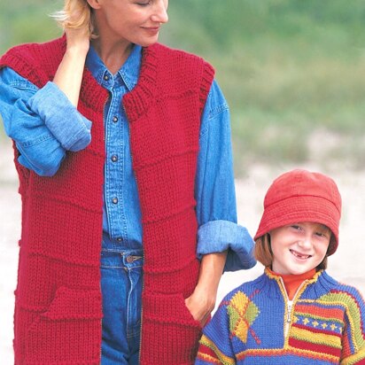 Unisex Utility Vest in Patons Classic Wool Worsted - knitting pattern