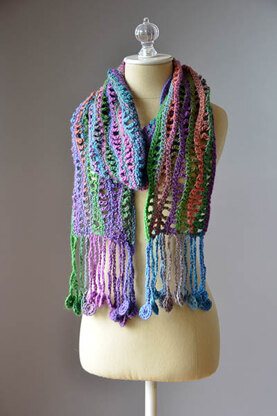 Crochet Coin Scarf in Universal Yarn Classic Shades Metallic - 1231 - Downloadable PDF