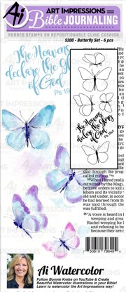Art Impressions Bible Journaling Watercolor Rubber Stamps - Butterfly