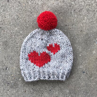 Heart Emoji Beanie - knitting pattern