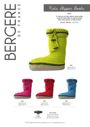 Kids Slipper Boots in Bergere de France Ideal