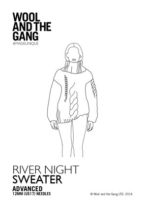 River Night Sweater in Wool and the Gang Crazy Sexy Wool - Downloadable PDF