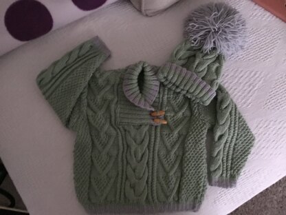 Sweater and Hat with Cable Pattern