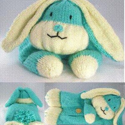 Happy Bunny Pyjama Case - knitting pattern