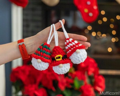 Plush gnome ornaments