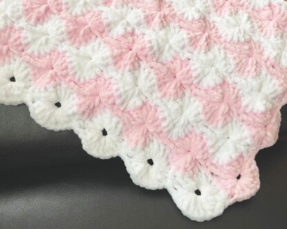 Baby car seat blanket Shell stitch Crochet crib blanket Baby pattern