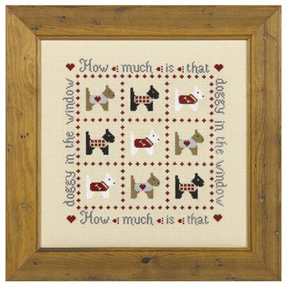 Historical Sampler Company How Much is that Doggy Cross Stitch Kit - 16ct Aida - 38cm x 39cm